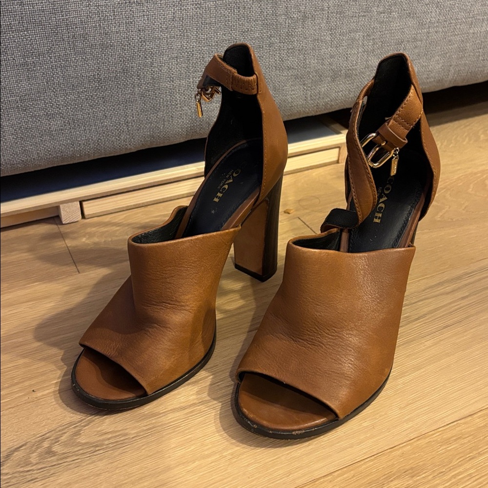 Coach Tan Leather Women's Heels